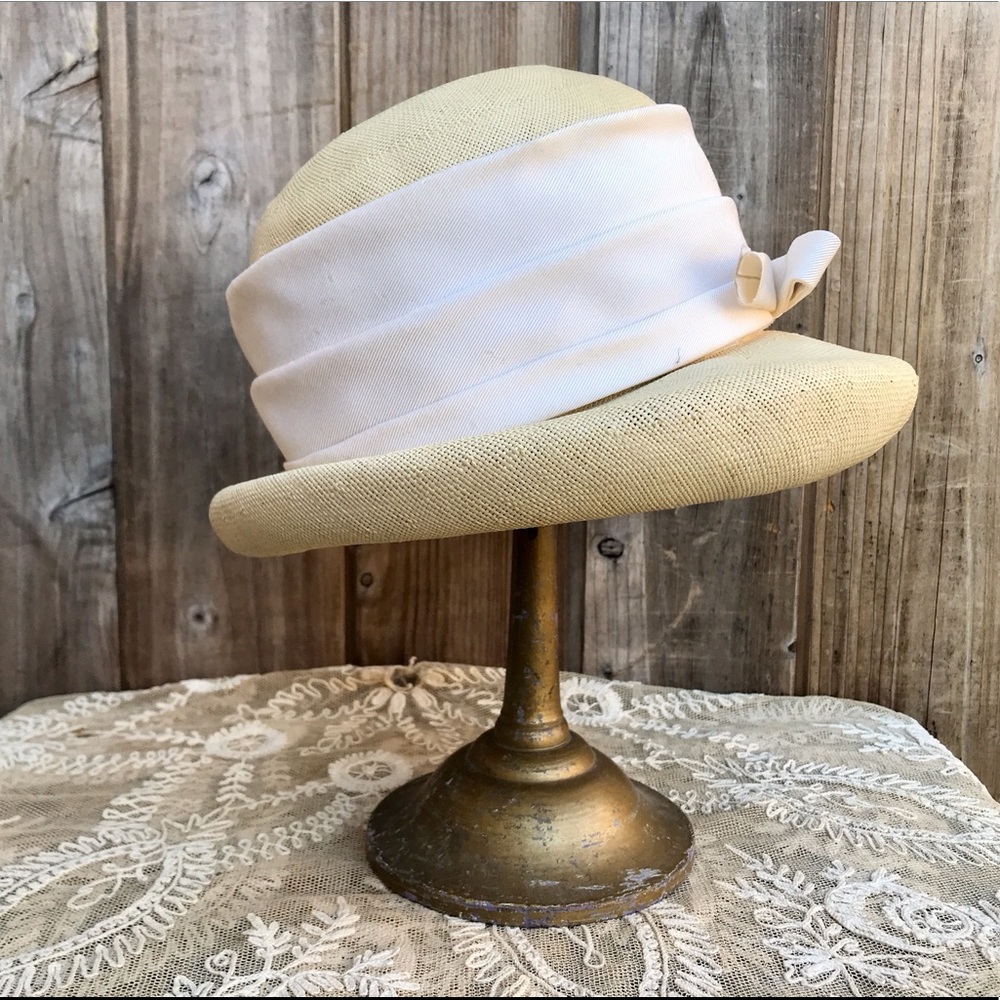 Vintage Straw Hat Michael Terre 1960s - Picture 4 of 11